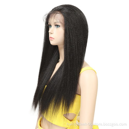 Yaki Straight Long 26 Inch Lace Wigs With Baby Hair Heat Resistant Fiber  For Black Women Synthetic Lace Front Wigs